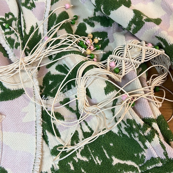 New MAJE Imprime Aloha Beige Belted Cardigan Jacket - Size 2 / SMALL - Picture 6 of 7